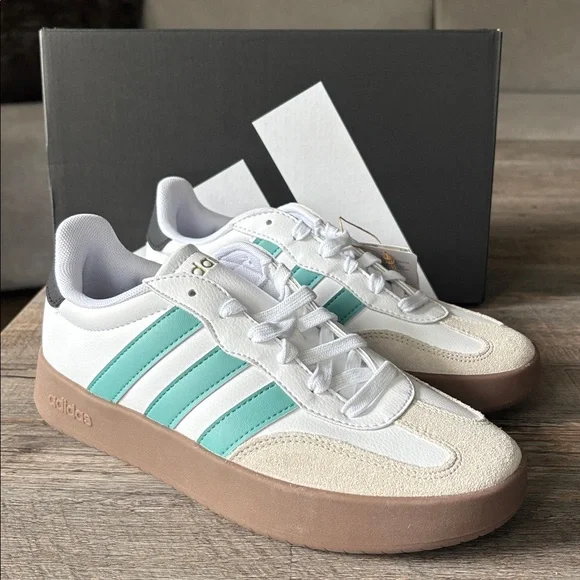 adidas White and Teal Sneakers - Picture 1 of 12